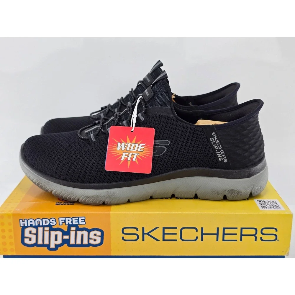 Skechers Summits High Range Hands Free Slip-ins Mens 8.5 Wide Black/Charcoal New